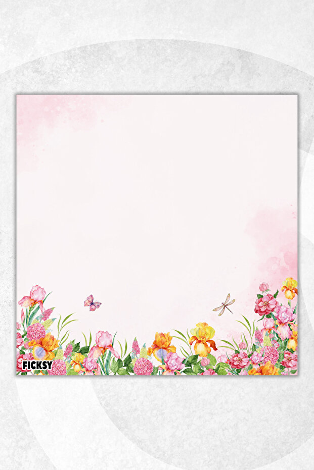 Flower Memo Pad - 9*9 cm Size - 50 Sheets - Notepad - Memopad - Note Paper - to Do List - Notebook - 1