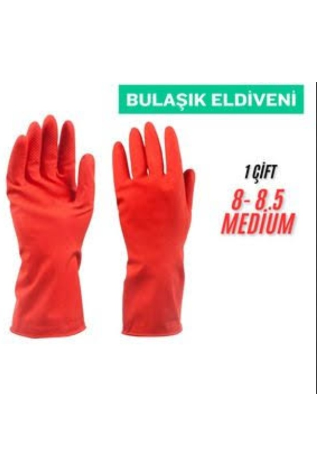 Cleaning and Dishwashing Gloves Size m (8–8.5) – Natural Latex, Non-Slip Surface, Flexible