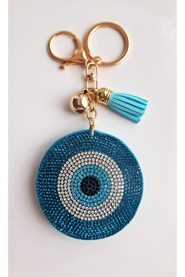 Gift Zircon Stone Evil Eye Beaded Turquoise Keychain