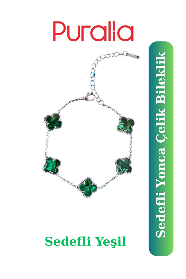 Yonca Çelik Bileklik - Sedefli Çelik - 1