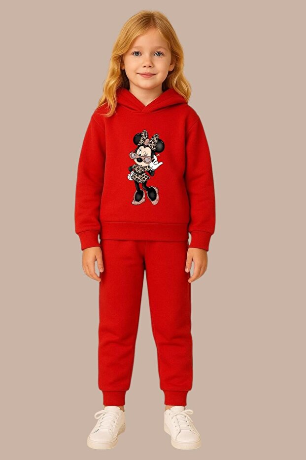 Decorated Mici Printed 3 Thread Children's Tracksuit Set