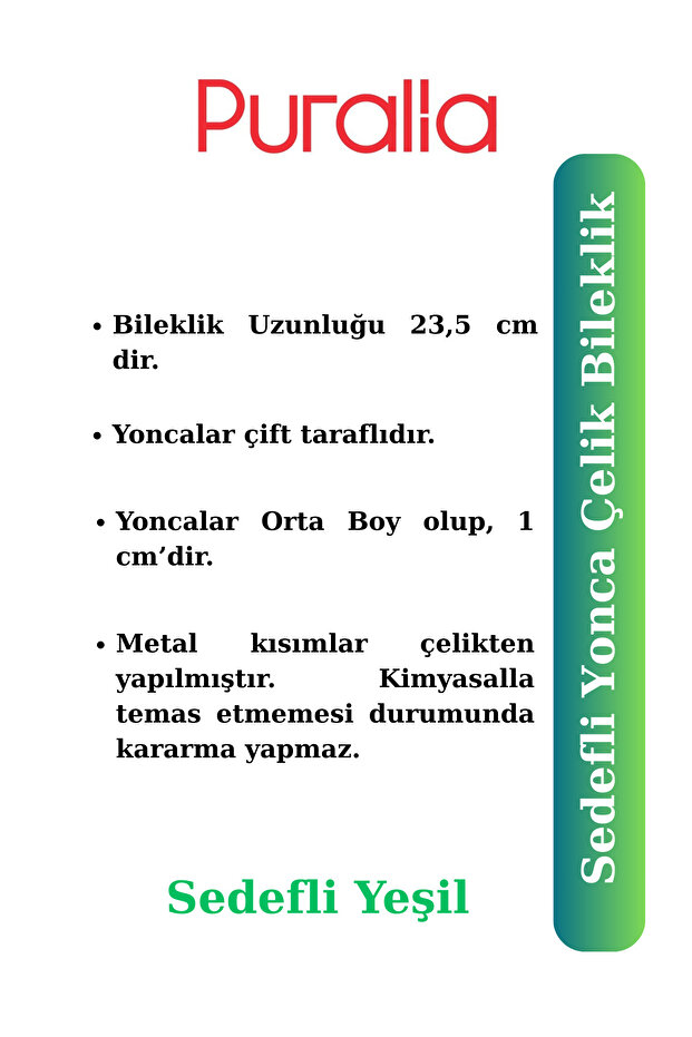 Yonca Çelik Bileklik - Sedefli Çelik - 5