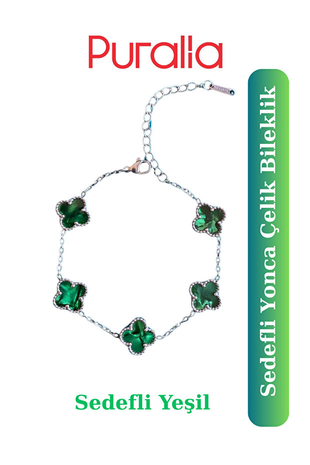 Yonca Çelik Bileklik - Sedefli Çelik - 2