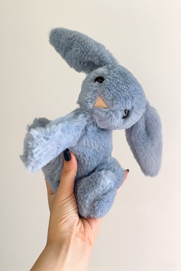 Hugging Rabbit Ultra Soft Plush (Curtain Accessory) - Indigo Blue - 2