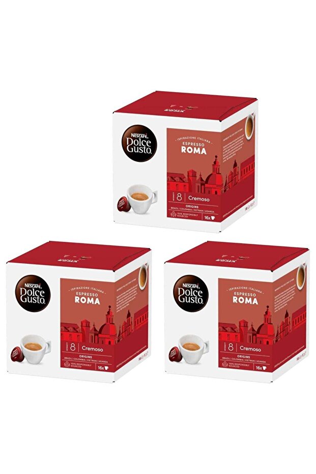 Espresso Roma – 3 Packs × 16 Capsules (Total 48 Capsules)