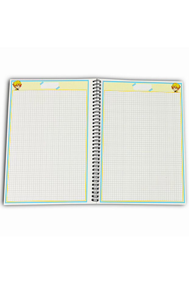 Demon Slayer Zenitsu Checkered A4 School Notebook 72 Sheets Model 3 - 4