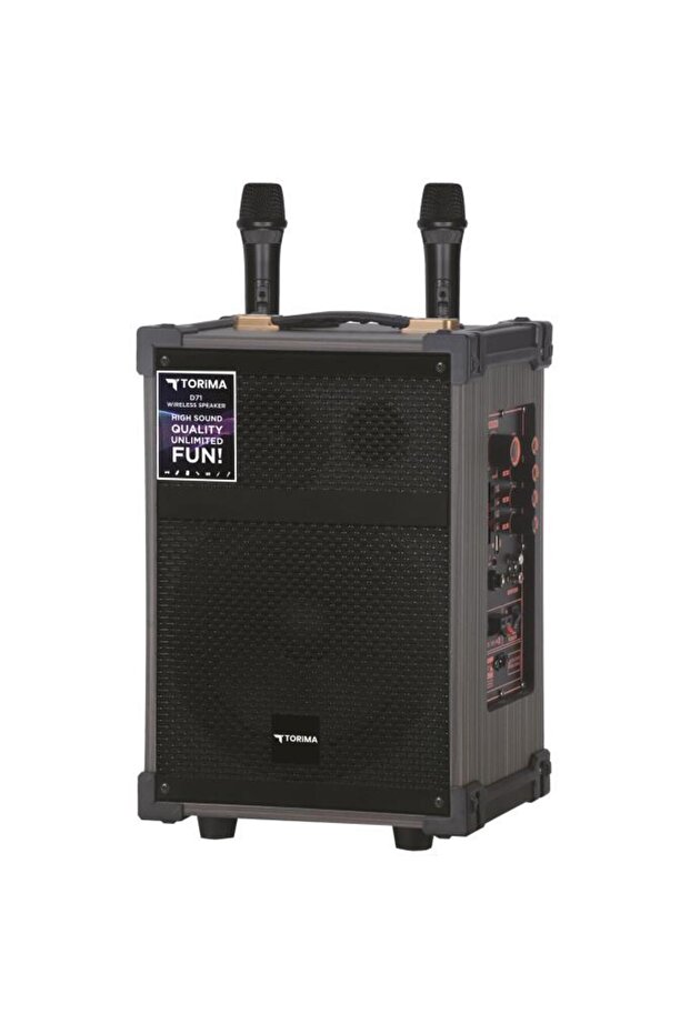 D71 Profesyonel Çift Mikrofonlu BT Kablosuz Hoparlör Bass Ses Kutusu Speaker - 3