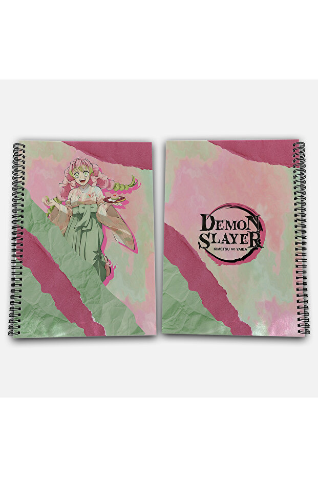 Demon Slayer Mitsuri Striped A4 School Notebook 72 Sheets Model 1 - 1
