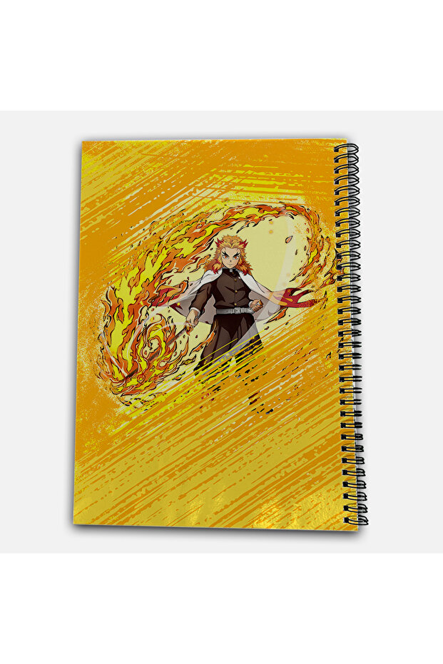 Demon Slayer Rengoku Checkered A4 School Notebook 72 Sheets Model 2 - 3