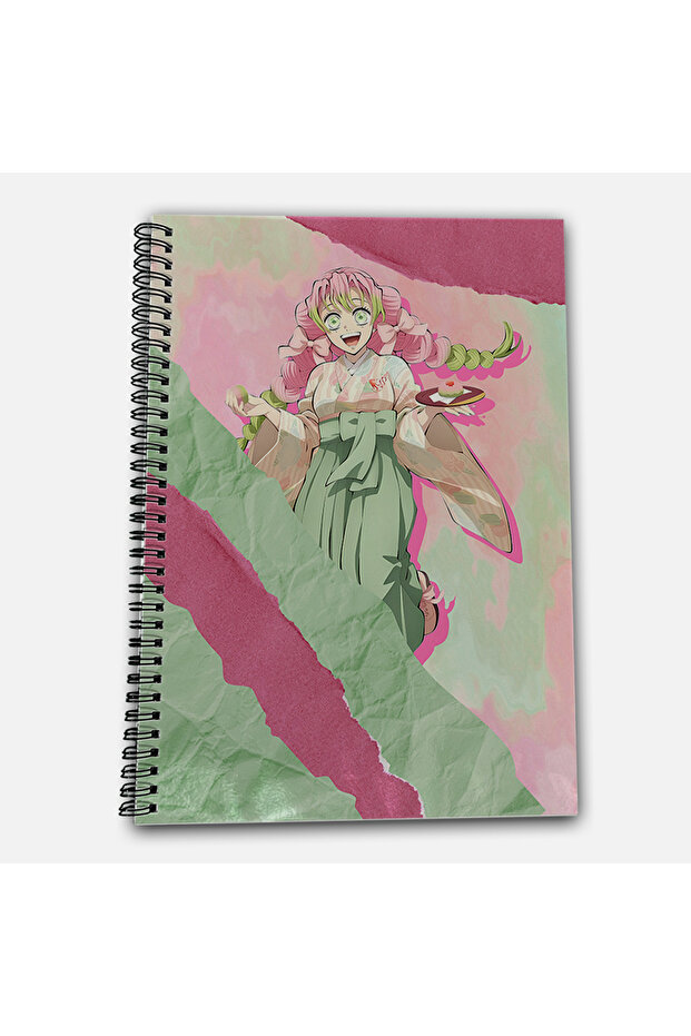 Demon Slayer Mitsuri Striped A4 School Notebook 72 Sheets Model 1 - 2