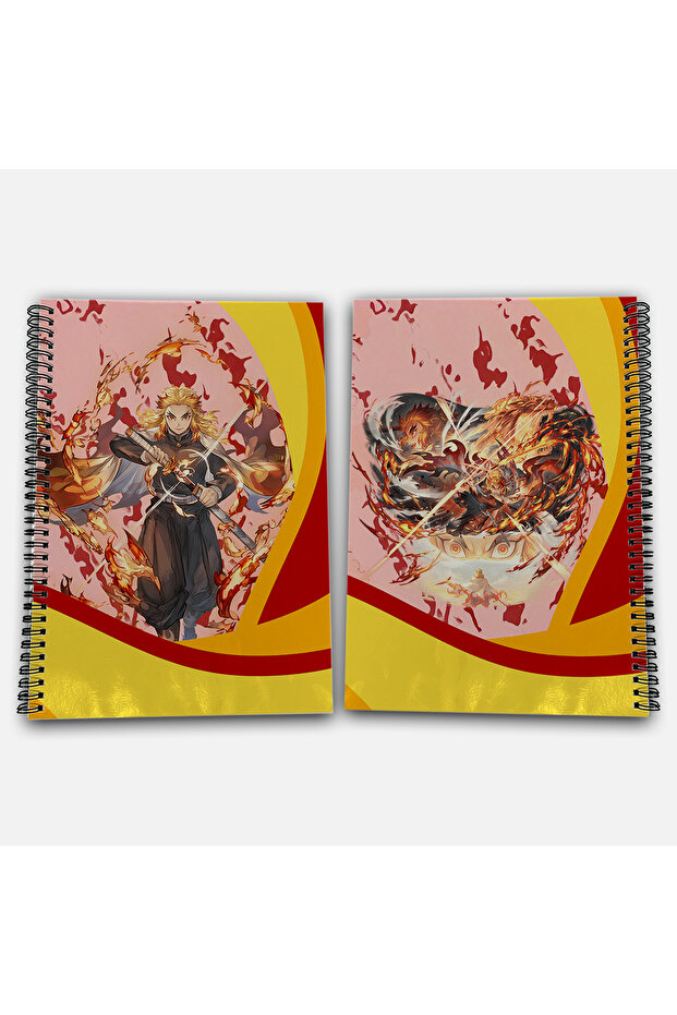 Demon Slayer Rengoku Checkered A4 School Notebook 72 Sheets Model 3 - 1