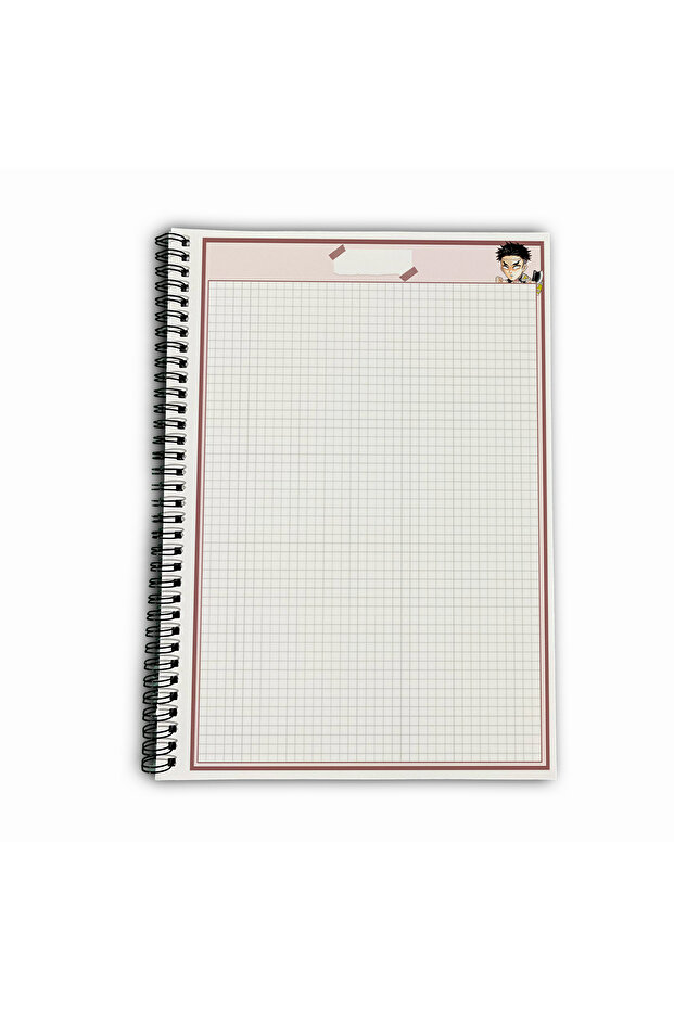 Demon Slayer Gyomei Checkered A4 School Notebook 72 Sheets Model 2 - 5