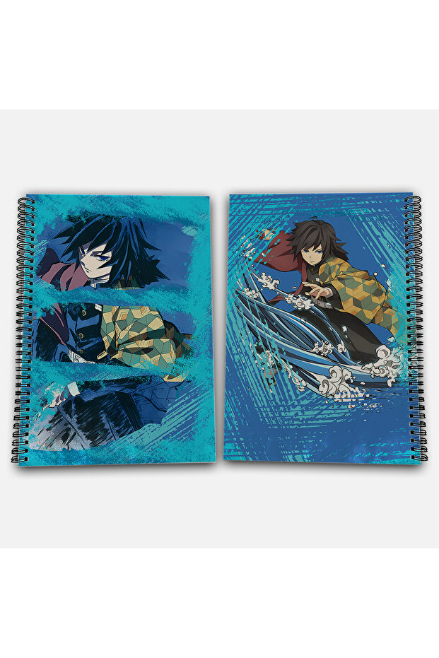 Demon Slayer Giyu Checkered A4 School Notebook 72 Sheets Model 2 - 1