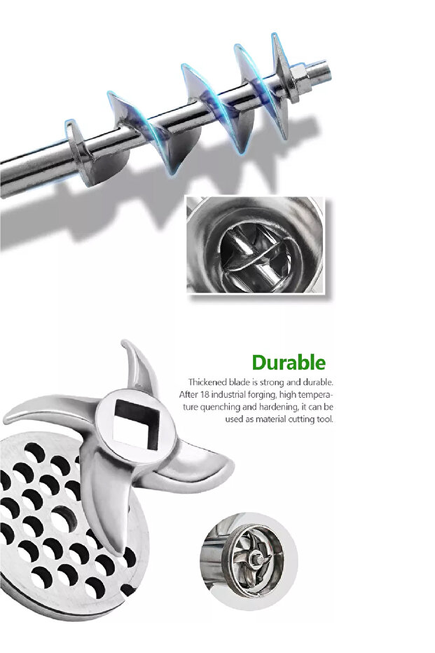 مفرمة لحم يدوية متعددة الاستخدامات مقاس 10 - 7