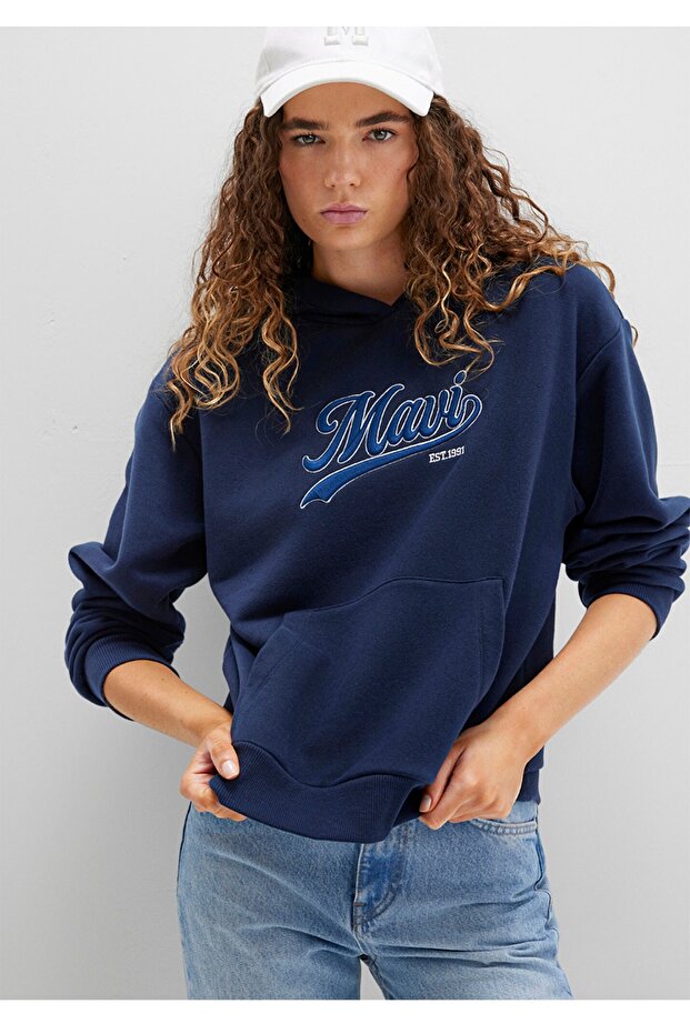 logo baskılı regular fit kapüşonlu sweatshirt - 2