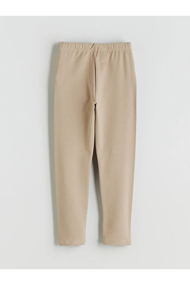Beli Lastikli Basic Kız Çocuk Tayt - 4