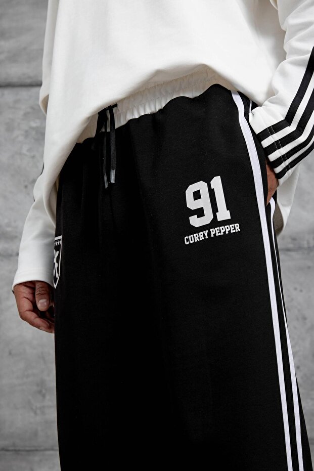 Erkek Siyah 91 Curry Pepper Baskılı Eşofman Altı - 3