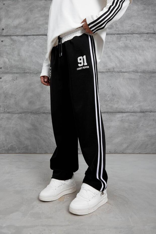 Erkek Siyah 91 Curry Pepper Baskılı Eşofman Altı - 1