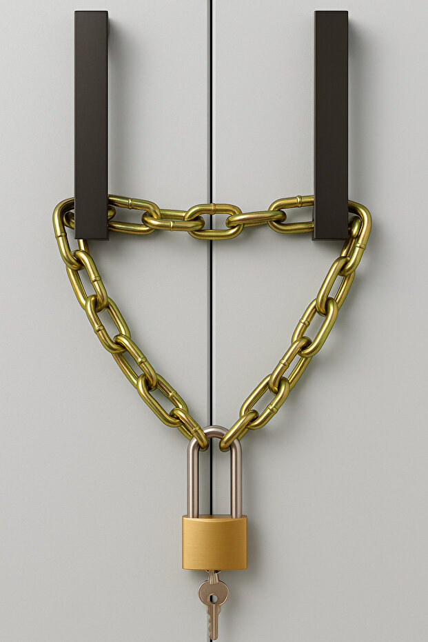 Chain Lock Cabinet Dormitory Sports Lock Padlock / Stainless / 35 Cm