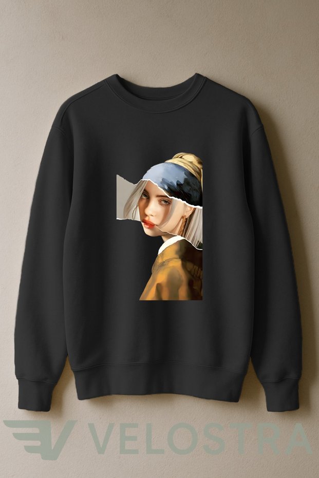 Unisex Artistic Singer Printed 3 Thread Inner Ribbed Crew Neck Sweatshirt
