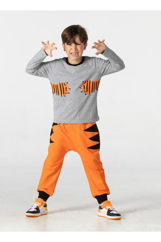 Tiger Paws Orange Trousers+T-shirt Set