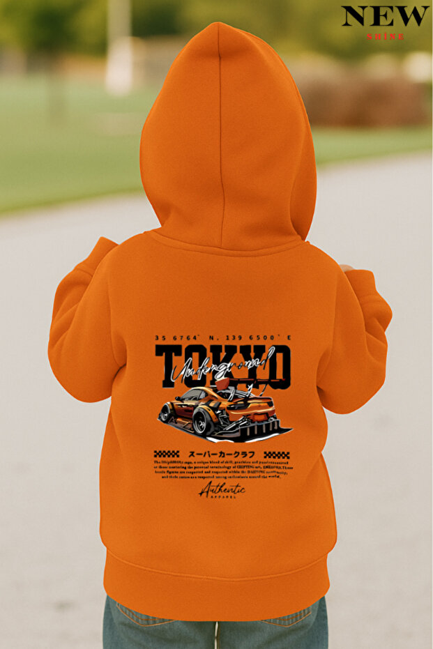 Tokyo Printed Children's Hooded Sweatshirt
