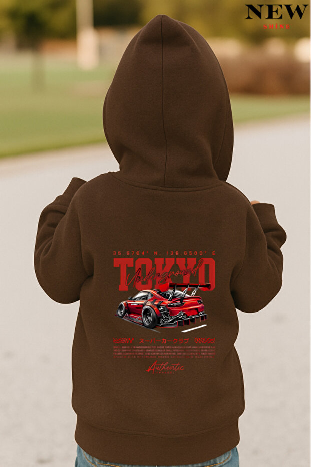 Tokyo Printed Children's Hooded Sweatshirt