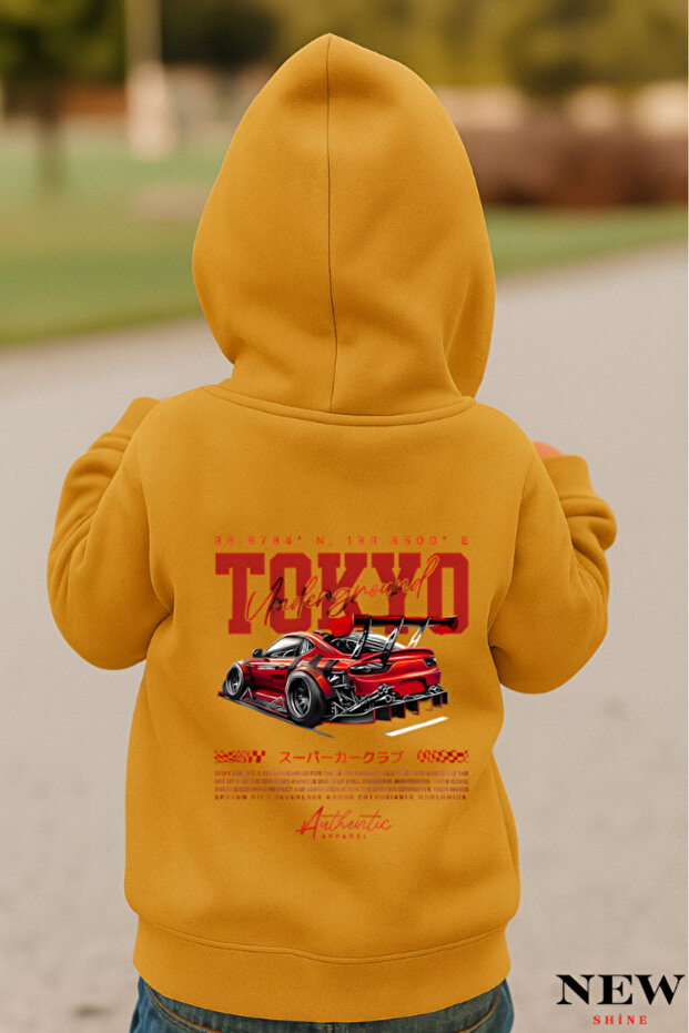 Tokyo Printed Children's Hooded Sweatshirt