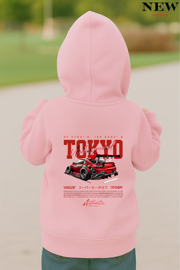 Tokyo Printed Children's Hooded Sweatshirt
