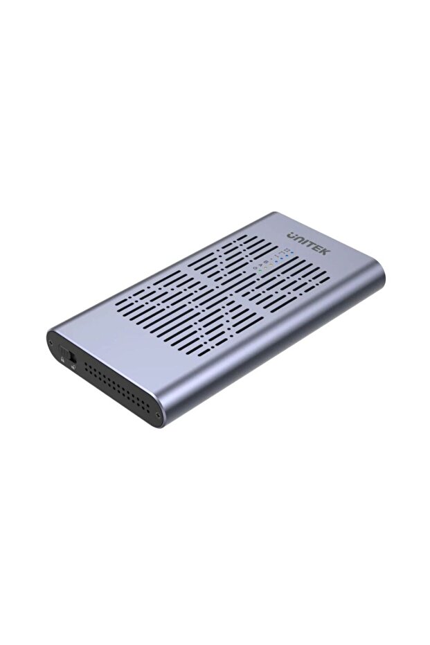 SolidForce USB-C PCIe/NVMe M.2 SSD Enclosure – Dual Bay, 20Gbps, Space Grey | S1206A