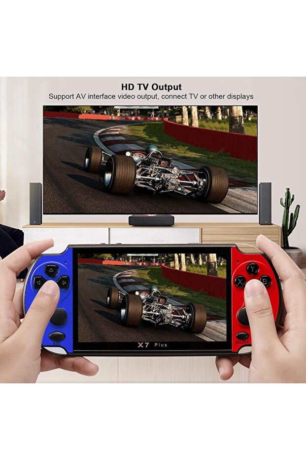 X7 Plus 5.1" Handheld Game Console with 1000+ Built-in Games, Dual Joysticks, 8GB Storage, MP5 Playe - 2