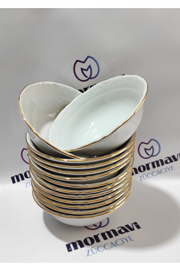 Porcelain Gold Gilding 12 Pieces 13 cm Small Soup Bowl