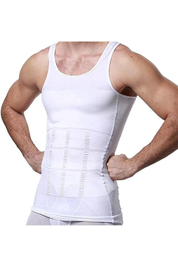 Men’s Slimming Body Shaper Compression Shirt - Abdomen Slimming Vest, Tummy Control Waist Shaper,