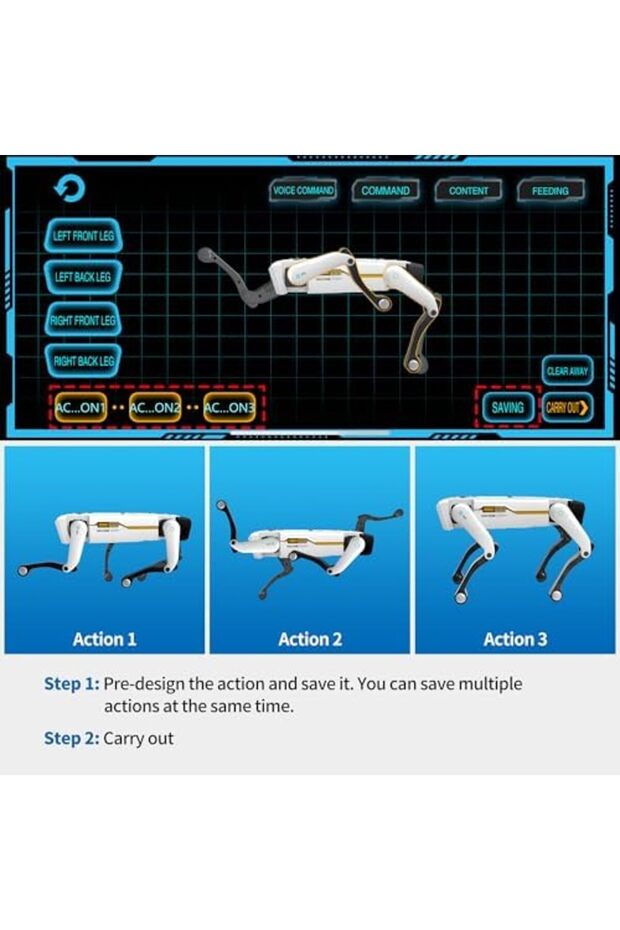 كلب روبوت ذكي - حيوان أليف تفاعلي STEM مع التحكم الصوتي، وأكثر من 30 إجراءً وبرمجة التطبيق، - 6