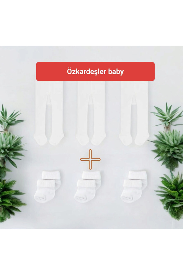 Özkardeşler Baby 3Baby and Child Cotton Socks in Kilos 3-Piece Newborn Baby Socks Set