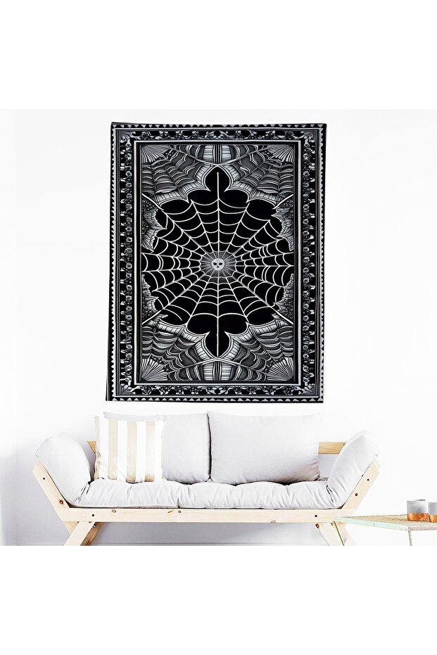 Örümcek Ağı Gotik Desenli Duvar Örtüsü Duvar Halısı Wall Tapestry - 5