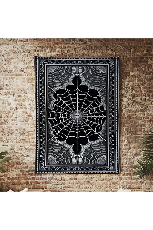 Örümcek Ağı Gotik Desenli Duvar Örtüsü Duvar Halısı Wall Tapestry - 1