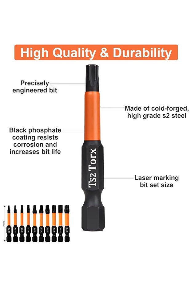 Yıldız Alyan Anahtar Seti Hex Bits uç takımı Manyetik uzatma Adaptörlü 12 Parçalı Torklu Set - 2
