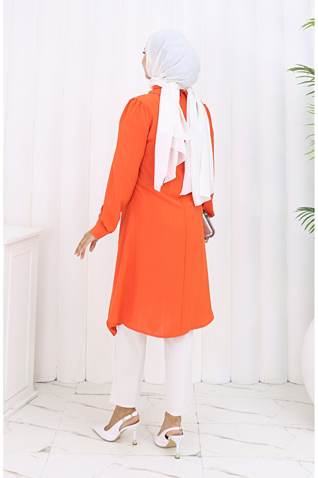 تونيك بأزرار 1102-06 برتقالي - 5