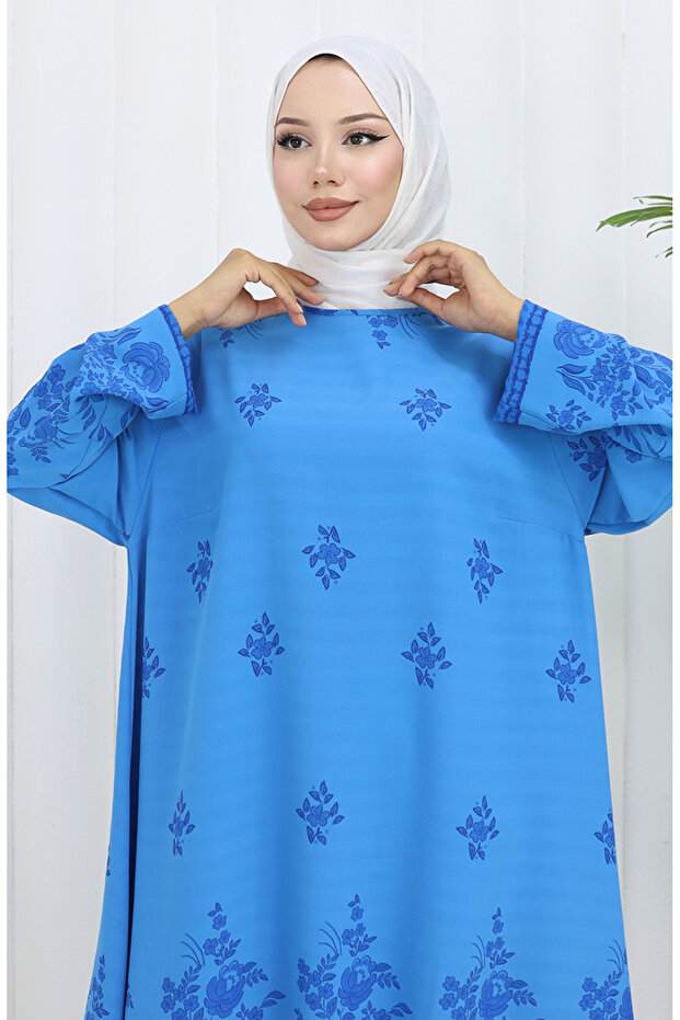 Patterned Tunic 1012-03 Blue - 3