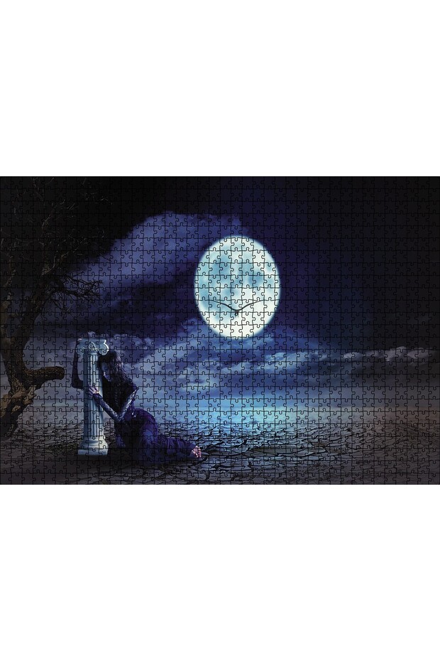 Cakasepetim Gecede Üzgün Kadın Fantastic 1000 Piece Puzzle Jigsaw Mdf (Wood)