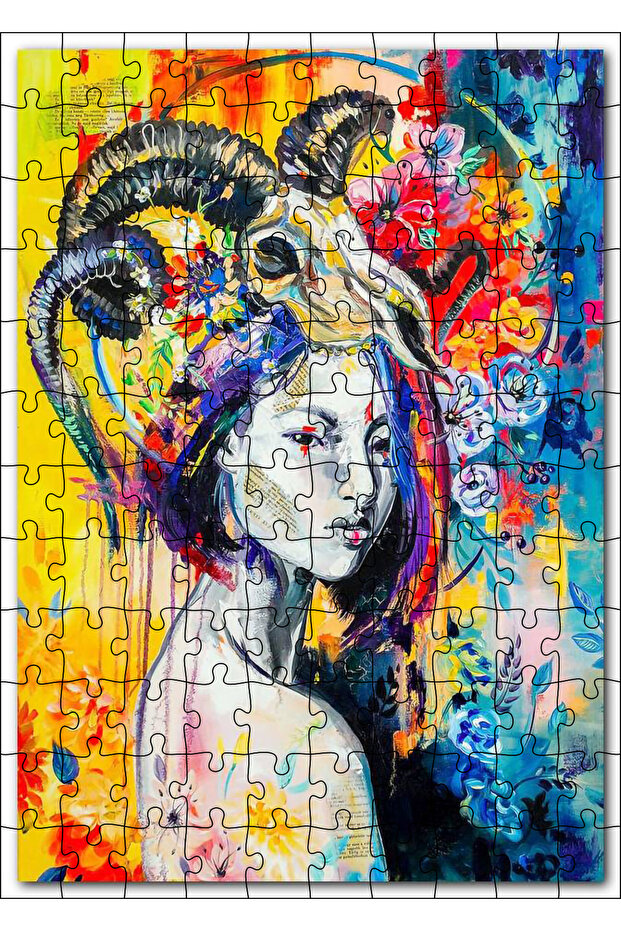 Aries Zodiac Sign Abstract Painting 120 Piece Puzzle Jigsaw Puzzle Mdf (Wood)