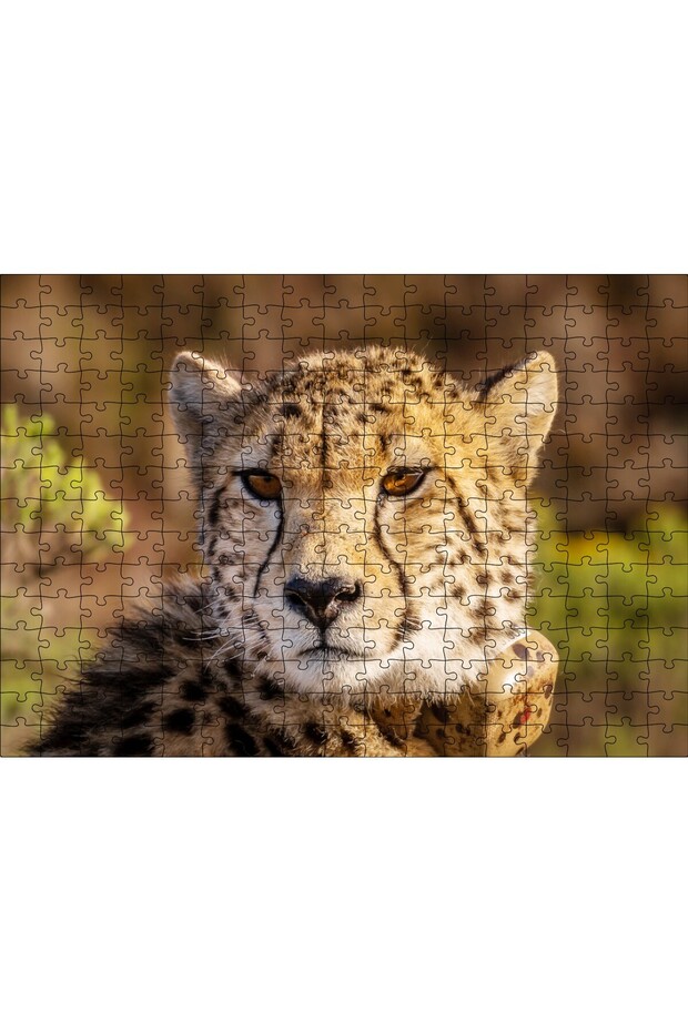 Cakasepetim Cheetah Close-Up Flu Savana Background 120 Piece Puzzle Jigsaw Mdf (Wood)