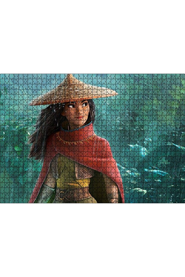 Cakasepetim Raya and the Last Dragon Visible in the Rain 1000 Piece Puzzle Jigsaw Mdf (Wood)