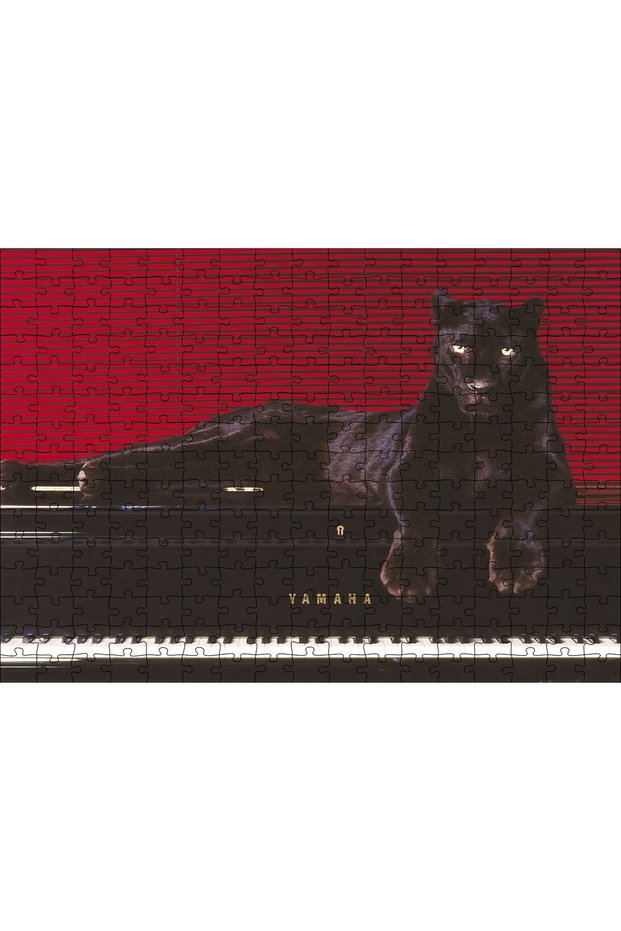 Cakasepetim Black Leopard on the Piano 255 Piece Puzzle Jigsaw Mdf (Wood)