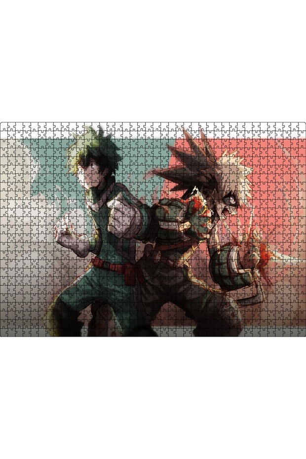 Cakasepetim My Hero Academia Young Bakugo and Midoriya Image 1000 Piece Puzzle Jigsaw Mdf (Wood)
