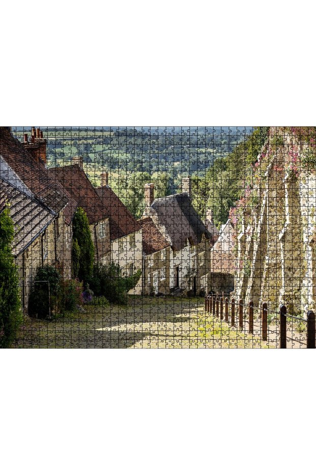 Cakasepetim Shaftesbury Mystical European Town 1000 Piece Puzzle Jigsaw Mdf (Wood)