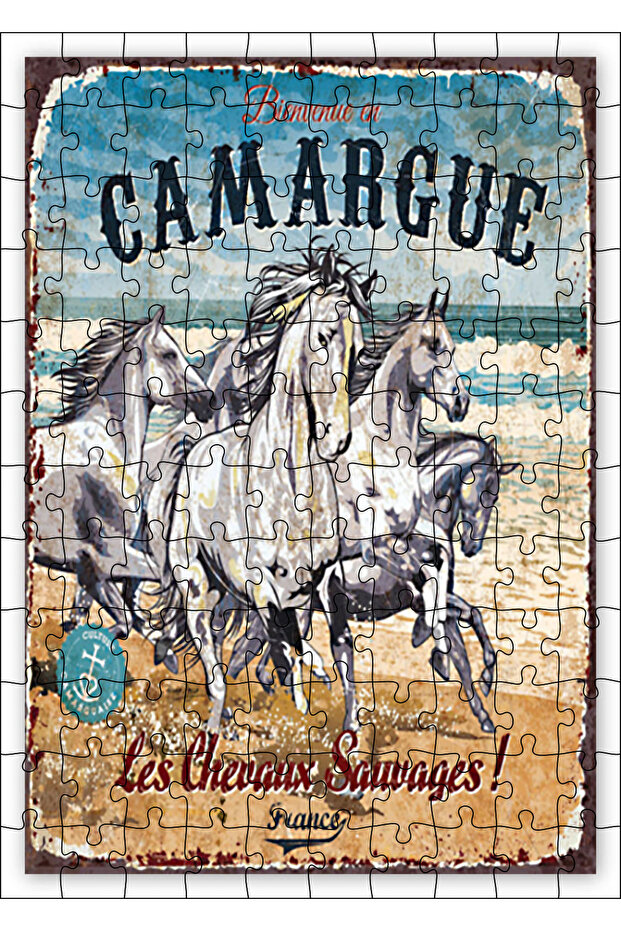 Cakasepetim Wild Horses Running on a Cracked Ground 120 Piece Puzzle Jigsaw Mdf (Wood)