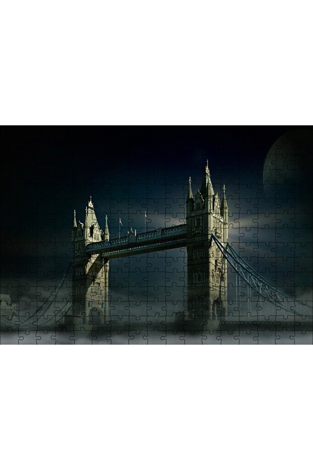 Cakasepetim London Tower Bridge Night View 255 Piece Puzzle Jigsaw Puzzle Mdf (Wood)