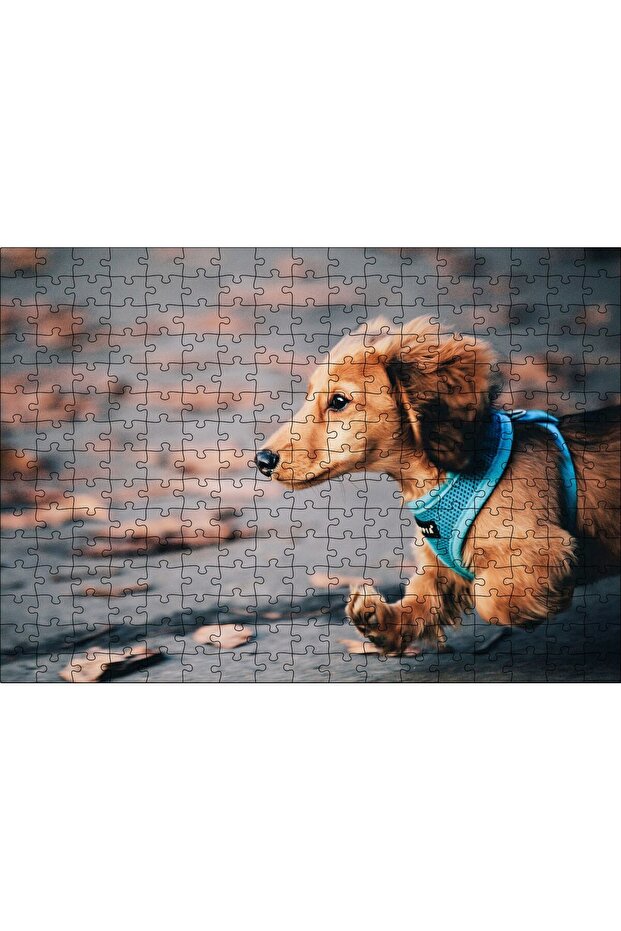 Cakasepetim Running Cute Brown Dog 255 Piece Puzzle Jigsaw Mdf (Wood)